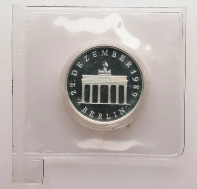 J. 1635S DDR Berlin 20 Mark 1990 Öffnung des Brandenburger Tors Silber PP - MGM - Bild 1 von 2