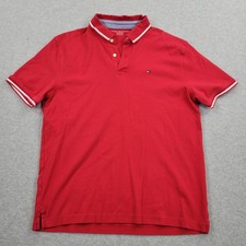 Tommy Hilfiger Polo Mens XL Logo Embroidery Red Shirt