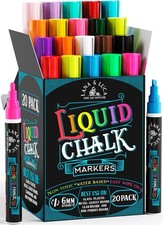 Liquid Chalk Markers for 1 Count Pack of 20 , Assorted