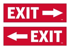Rogue River Tactical 2 Pack Exit Left Right Arrow Sticker Set Sign Warning 9x...