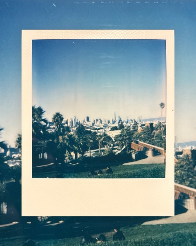 Original Polaroid 600 Art Photograph Dolores Park San Francisco Skyline