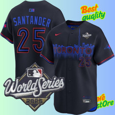 Men's Toronto Blue Jays #25 Anthony Santander 2025 World Series Stitched Jersey