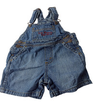 Vintage Levi Strauss Signature Baby Denim Overalls Shorts Blue Size 6-9 Months