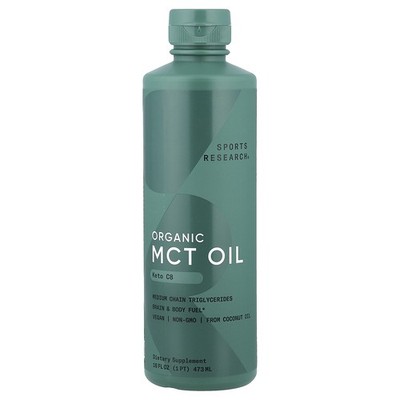 Organic MCT Oil, Keto C8, 16 fl oz (473 ml)