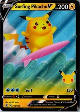 Surfing Pikachu V Holo 008/025 Ultra Rare CLB Celebrations LP Pokemon Card