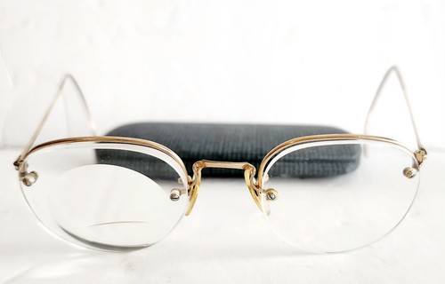 Shuron Rimway  1/10 12k Gold Fill Vintage Semi Rimless Eyeglasses W/Case  - Picture 10 of 19