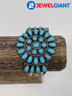 STERLING SILVER DANNY L. WAUNEKA NAVAJO TURQUOISE 6 INCH CUFF BRACELET #GP194