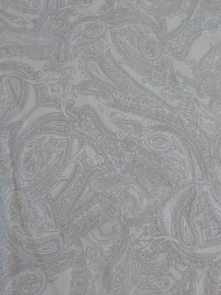 Ralph Lauren Queen Sábana Plana Blanco Paisley 100% Algodón Ropa de Cama Clásica Elegante Foto 4 de 4