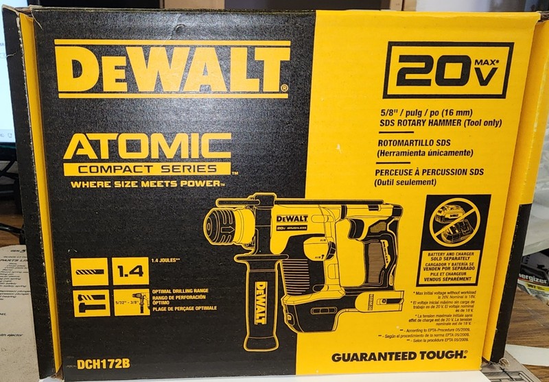 DEWALT ATOMIC COMPACT SERIES 20V MAX 5/8" SDS ROTARY HAMMER DCH172B