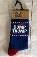 DUMP TRUMP Cool Socks Keep America Great  Crew Socks Sz 8-12 Adult FREE SHIPPING