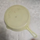Vintage Griswold Enameled Cast Iron #7 Skillet Pan Erie PA USA Yellow Cream