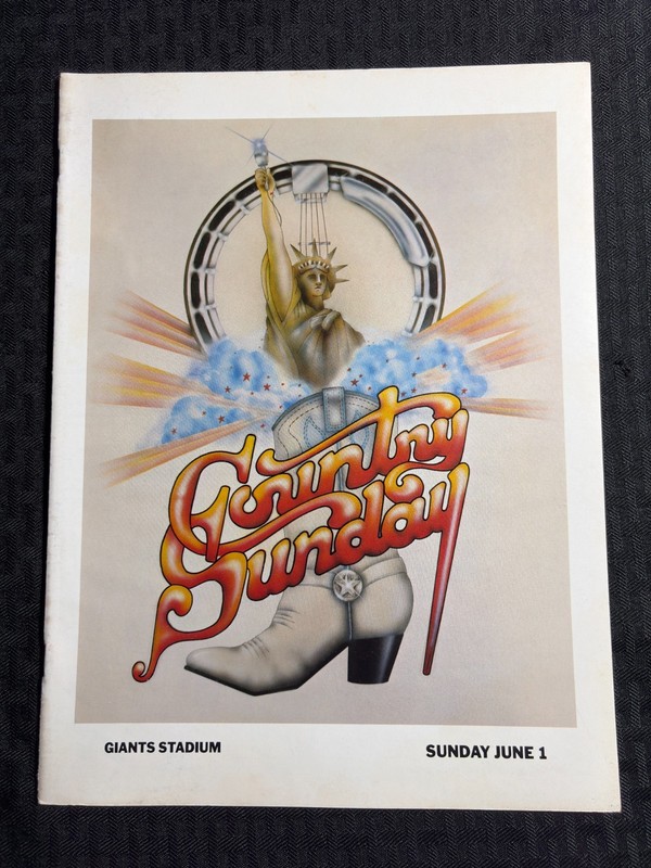 1980 COUNTRY SUNDAY Giants Stadium 9x12 24pg Program FN+ 6.5 Johnny Cash Wynette