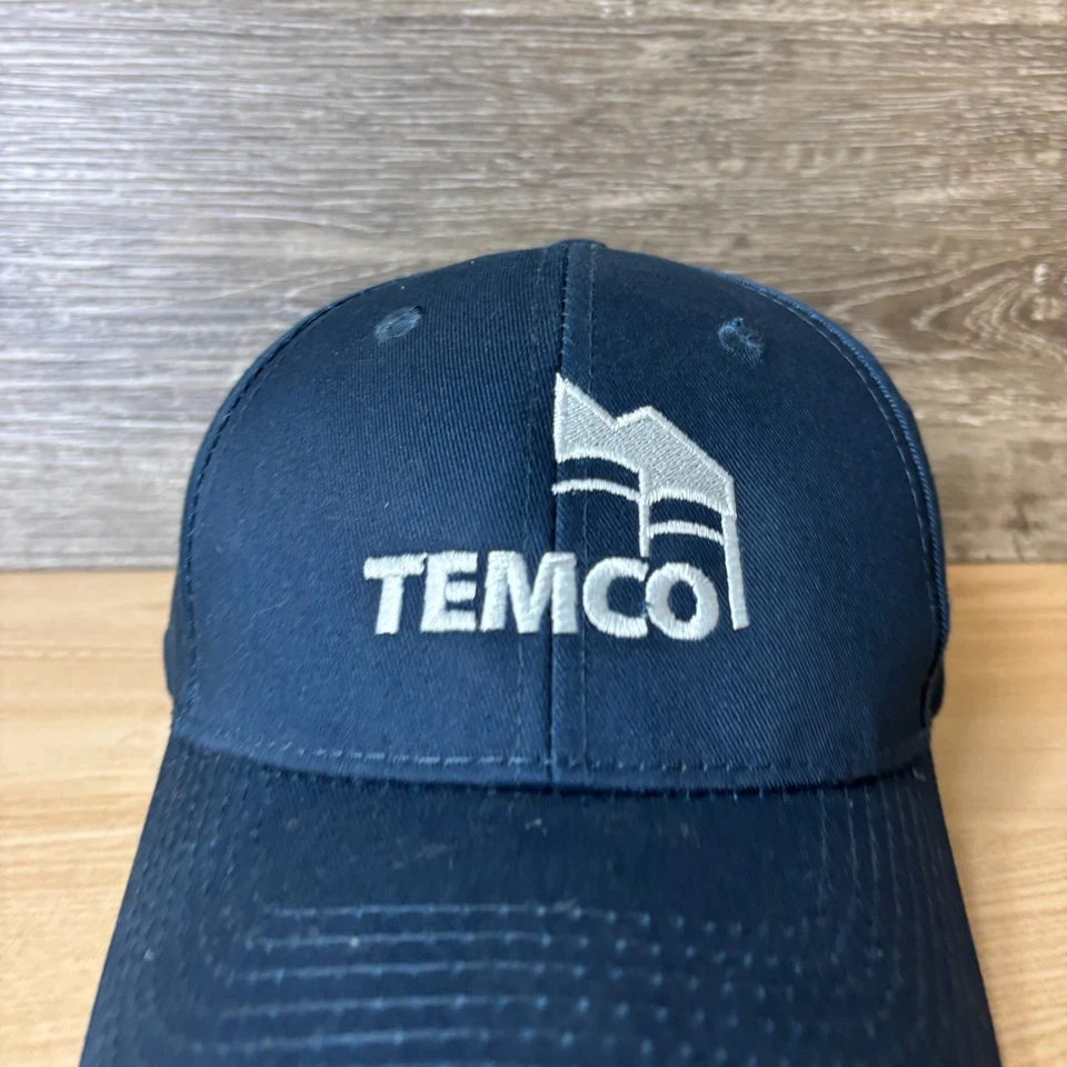 Gorra Temco Correa Trasera Azul Marino Bordado Logo Ajustable Foto 2 de 4