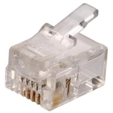 Steren Modular Plug 4C 6x4 RJ11 Flat Stranded -  Polycarbonate Plugs - 100 Pack