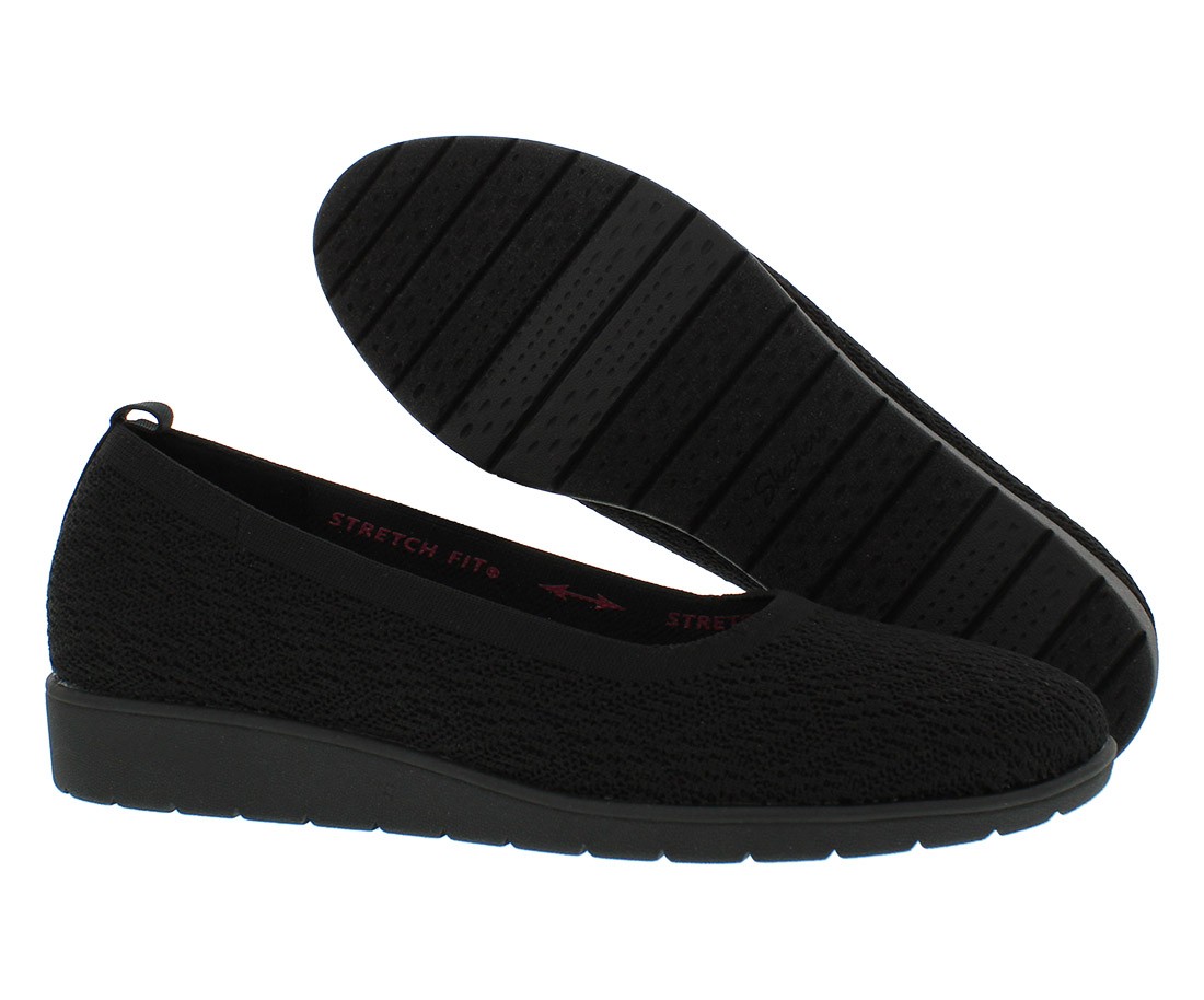 Женские туфли Skechers Cleo Flex на танкетке Filpside размер 85 Цвет Черный 10290₽