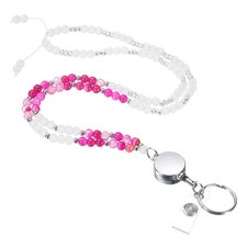 33.1" Teacher Lanyard ID Badge Lanyards with Clips, Rose Red