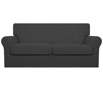Easy-Going Oversized 3 Pieces Stretch Fleece Soft Loveseat Sofa Couch Cover f...