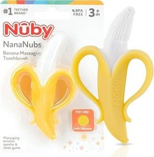 Nuby Nananubs Banana Massaging Teether Silicone Baby Toy 3 Months BPA Free