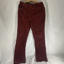 Vintage Wrangler Corduroy Pants Regular Fit Size 32 Long Cordovan Red Brown