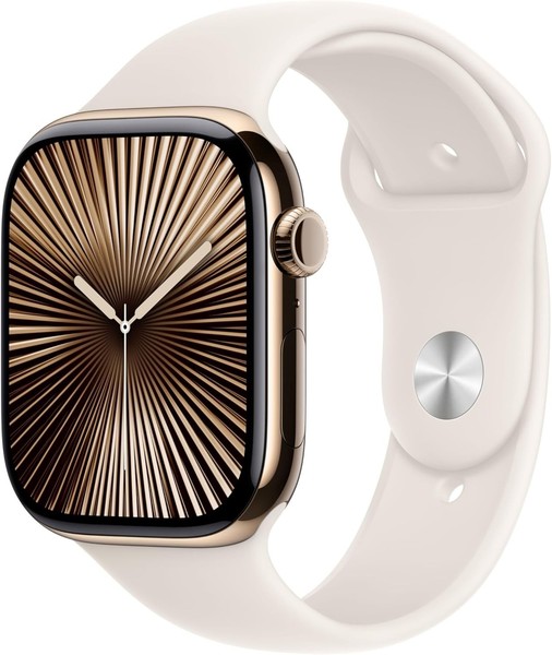 Apple Watch Series 10 Titan Gold Gps + Cellular 46Mm Sportarmband Polarstern M/L-image
