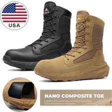 Botas de trabajo de punta compuesta para hombre botas militares ligeras de seguridad industrial EE. UU.