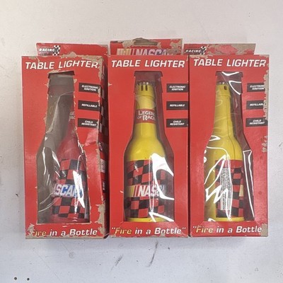 NASCAR Legends of Racing Table Lighters Lot of 3 ''Fire in a Bottle''