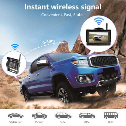 Wirleess 5" Rear View Monitor IR Reverse Backup Camera Kit for Truck Caravan RVs - Picture 11 of 24