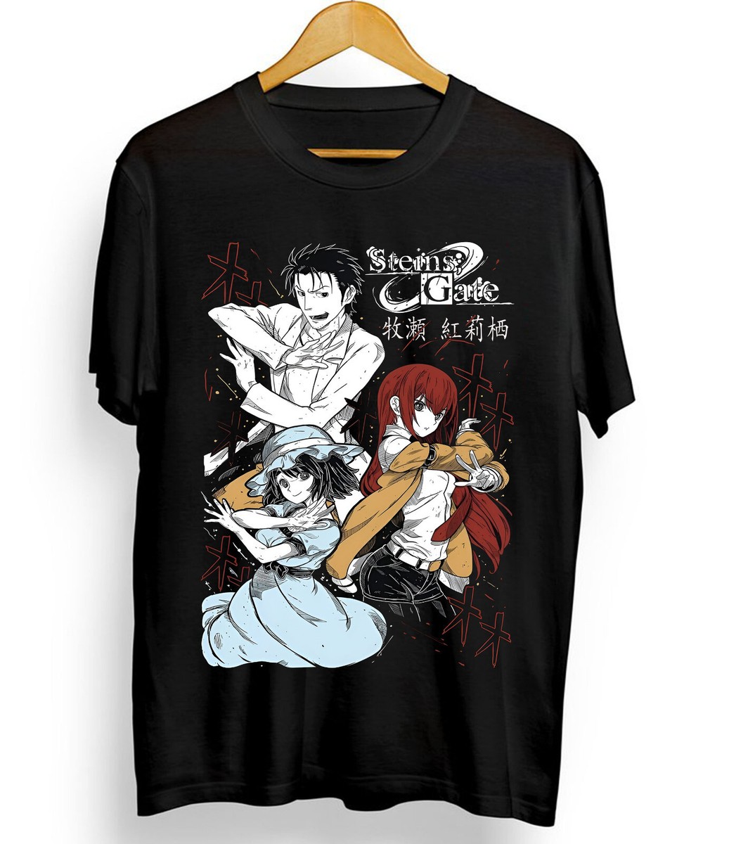 Steins Gate Kurisu Makise T-shirt Anime Manga shirt All Size Black