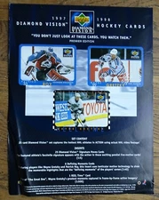 1997-1998 Upper Deck DIAMOND VISION Hockey Sell Sheet (No Cards) Gretzky, Roy