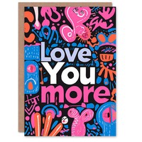 Abstrakte Fette Liebe Dich Mehr Jahrestag Valentinstag Valentinskarte
