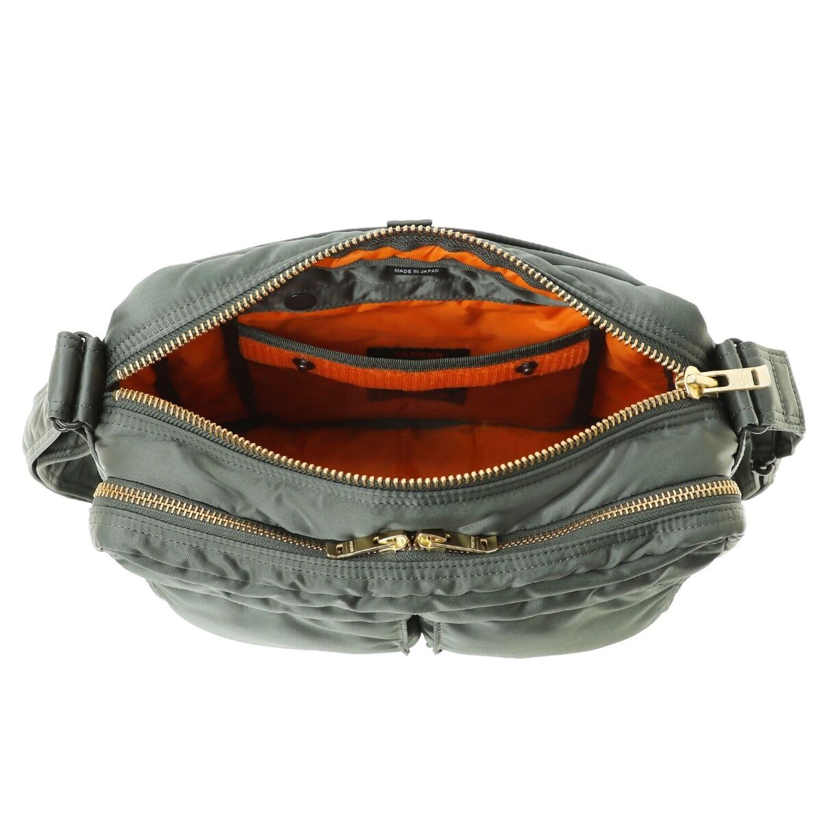 PORTER TANKER SLING BAG W zip (L) 622-08633 Sage Green Back PORTER TANKER SLING BAG W zip (L) 622-08633 Sage Green Back