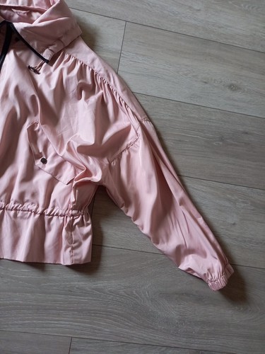 Zara Pale Pink Lightweight Jacket Concealed Hood Pockets Windbreaker UK12/14 - Picture 8 of 24