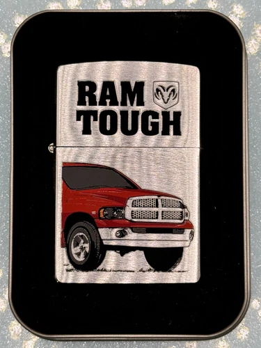 Vintage 2002 Dodge Ram Tough Chrome Zippo Lighter NEW