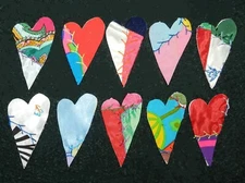 10 PRIMITIVE ANTIQUE CRAZY QUILT CUTTER QUILT HEARTS Crafts Scrapbooking CQ23-70