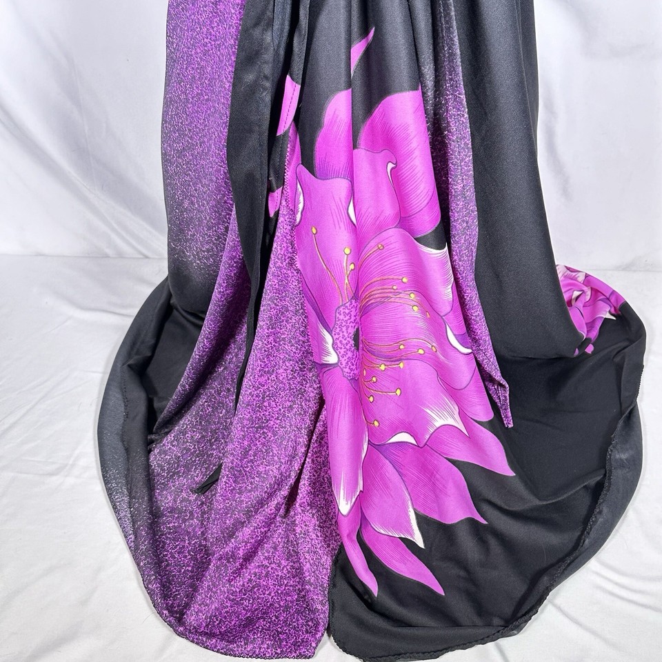 Vintage Hawaiian Womens M Dress Cover Up Skirt & Shirt Purple Black