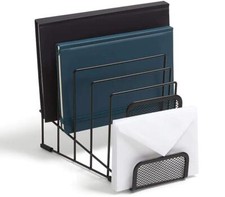 METAL INCLINE DESKTOP FILE SORTER WIRE FILE ORGANIZER MULTI STEP FILE ORGANIZER