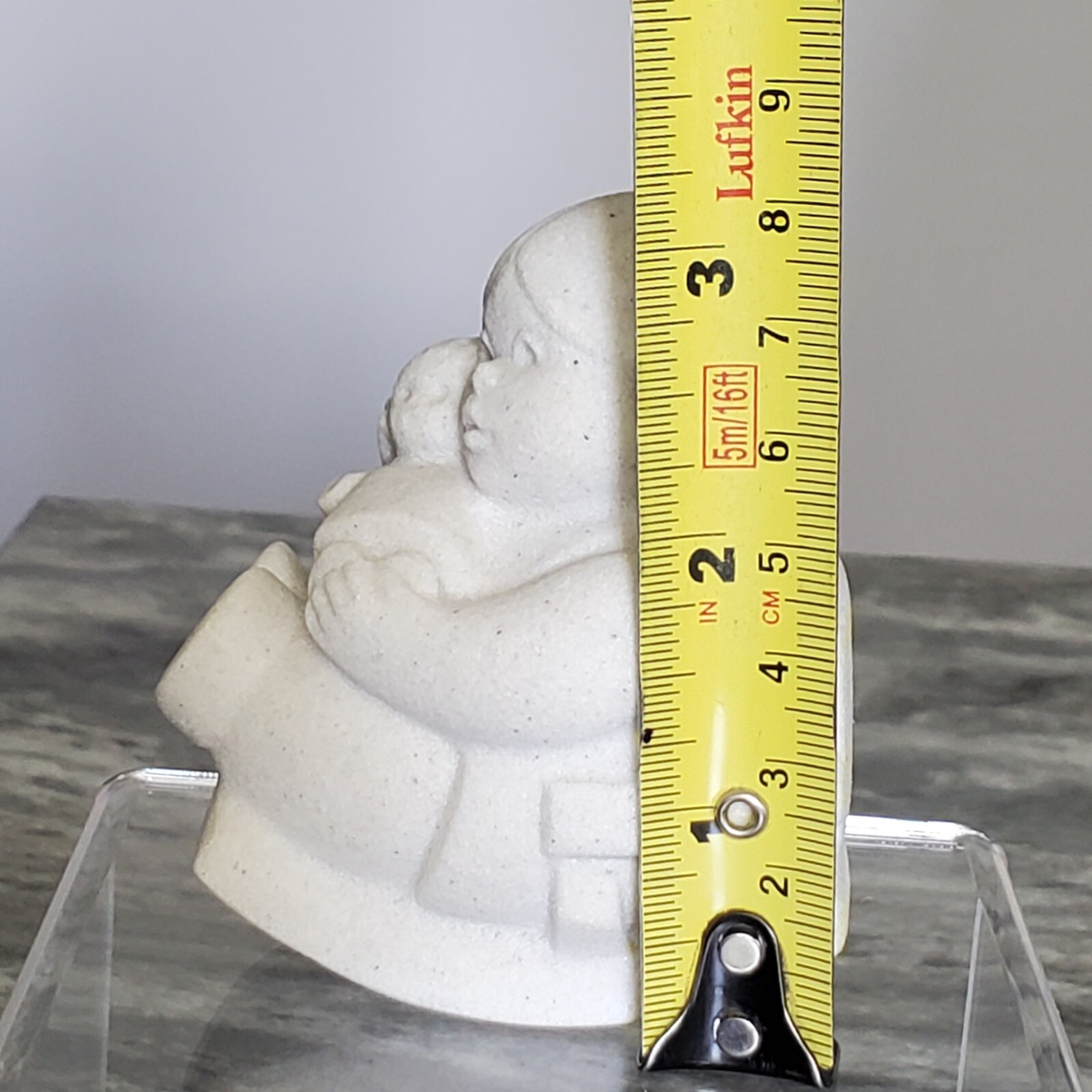 Marbell Stone Art Belgium Sandstone Figurine Child Rocking Her Doll