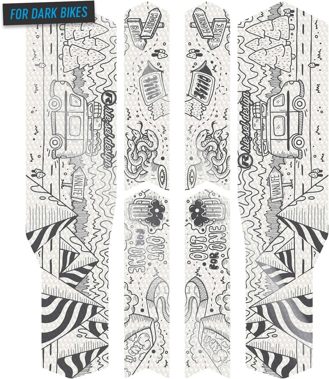 Цепочка Riesel Design Kettenstrebenschutz:Прозрачная лента 3000 Stylische Fahrrad Schutz