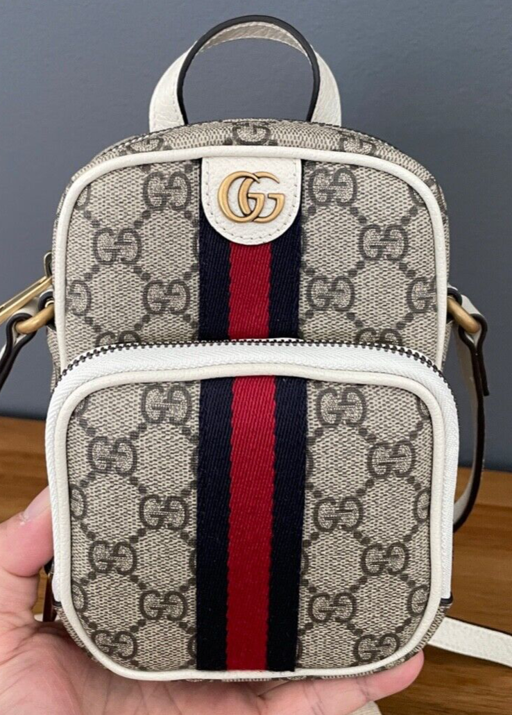 Gucci GG Supreme Ophidia Mini Bag Beige Ebony/White 671682 Gucci GG Supreme Ophidia Mini Bag Beige Ebony/White 671682