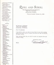 Vintage 1935 QUILL AND SCROLL letter to 17 year old FORREST J ACKERMAN 