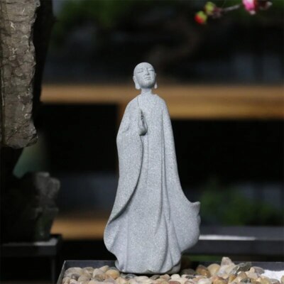 Buddha Stone Statue Little Buddhist Monks Tibetan Buddhism Figurines Zen Garden