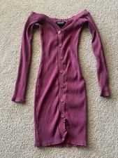 Fashion Nova Long Sleeve Bodycon Burgundy Dress