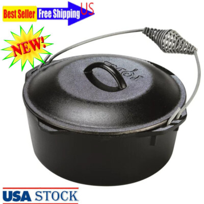 #ad #ad Cast Iron 5 Quart Seasoned Cast Iron Dutch Oven Cookware With Double Bail Handle $75.17