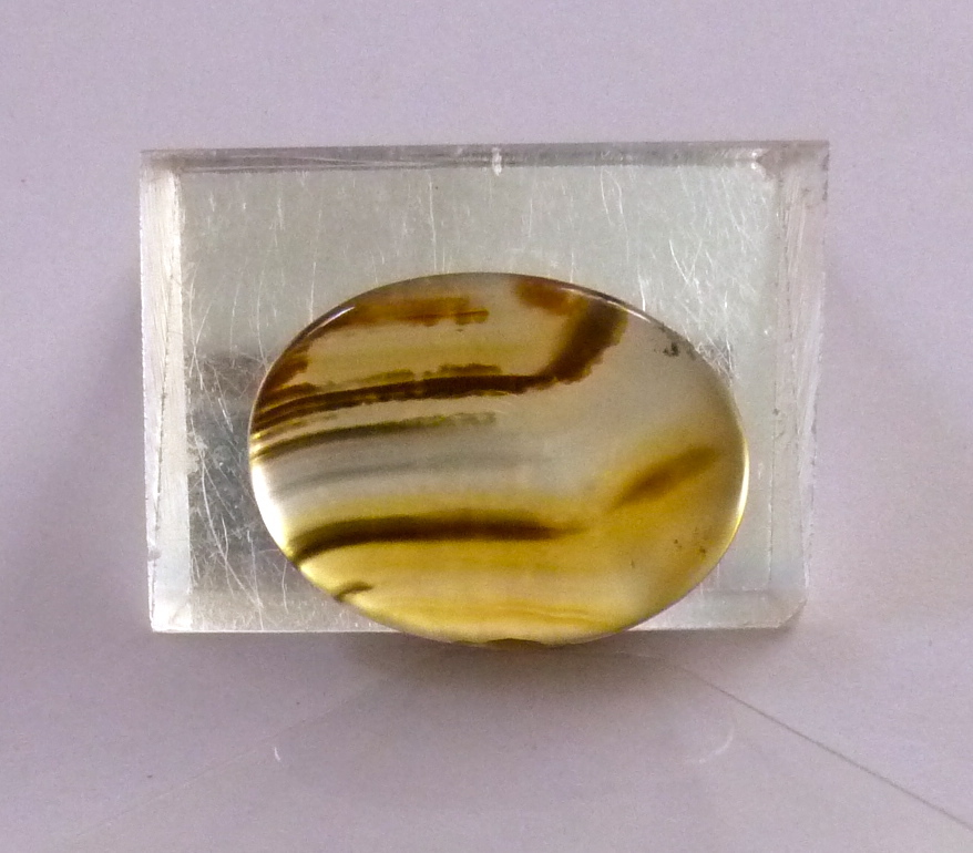 Cabochon agate paysage ovale 30x22 mm en pierre naturelle véritable pour création