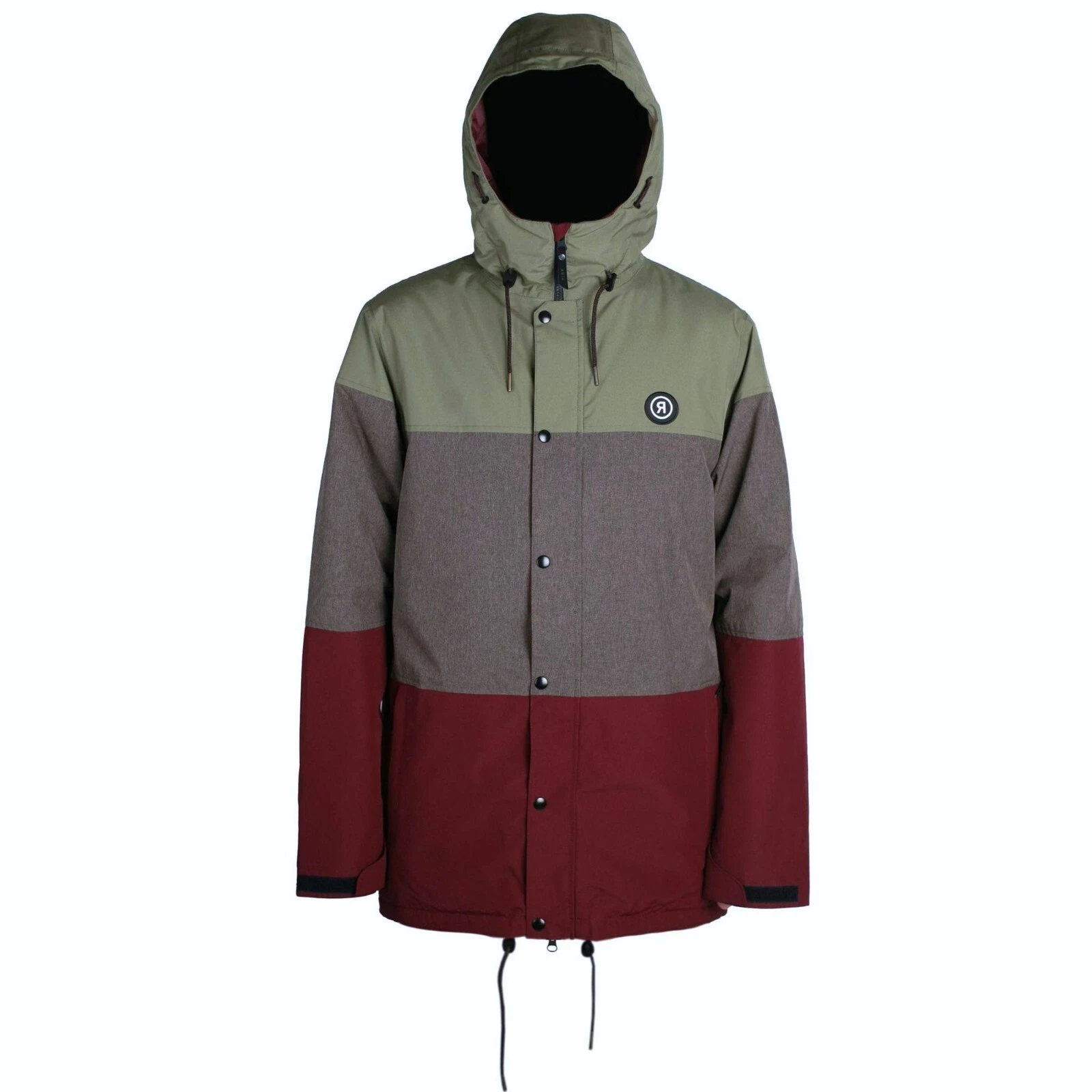 RIDE Snowboards Men's HAWTHORNE Snow Jacket - Olive/BrnMlng/Brgndy - Large NWT
