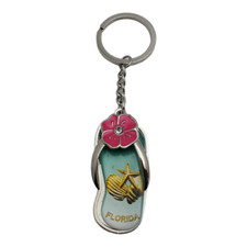 Florida Beach Keychain Souvenir Car Key Ring Travel Tourist US States Flip Flop