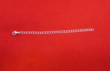 5 INCH  SILVER PLATED 4MM NECKLACE EXTENDER WITH 12MM LOBSTER CLAW CLASP