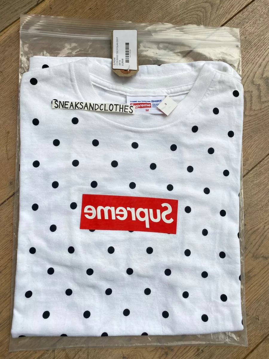 Supreme Comme des garcons Polka dot Box Logo Tee T shirt Size Medium BNWT