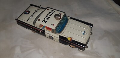 Original 1960 LINCOLN POLICE HIGHWAY PATROL TIN TOY CAR | eBay
