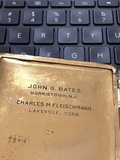 VINTAGE Leather Cigarette Case Of Charles M. Fleischmann-John Bates AKC